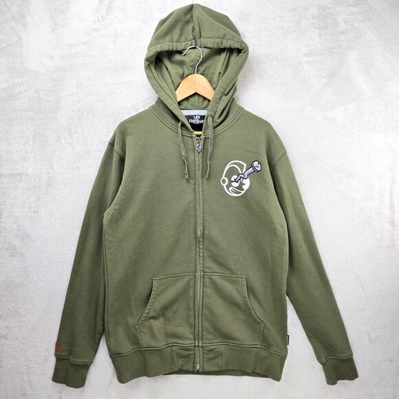 Vintage Kidrobot x MAD Zip Up Hoodie Mens Large Green Sweatshirt Y2K Streetwear - Picture 1 of 12